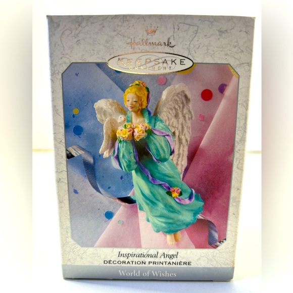 Vintage Hallmark Keepsake Ornament Inspirational Angel World of Wishes 1999 New - Picture 1 of 4
